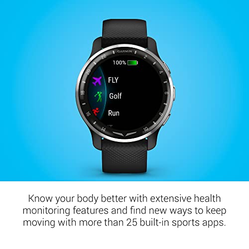 Garmin D2™ Air X10, Touchscreen Aviator Smartwatch with GPS, Aviation Weather, Call and Text, Health and Wellness Features and More, Black