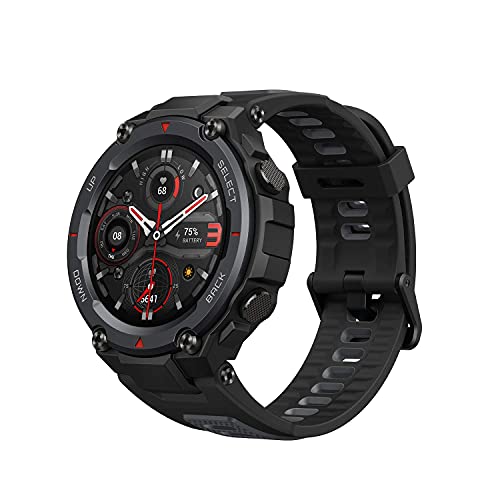 Amazfit T-Rex Pro Smart Watch 48mm, Rugged Military Certified, GPS, 18-Day Battery, Heart Rate & Sleep Monitoring, 10 ATM Water-Resistant, 100+ Sports Modes, for Android iPhone (Black)