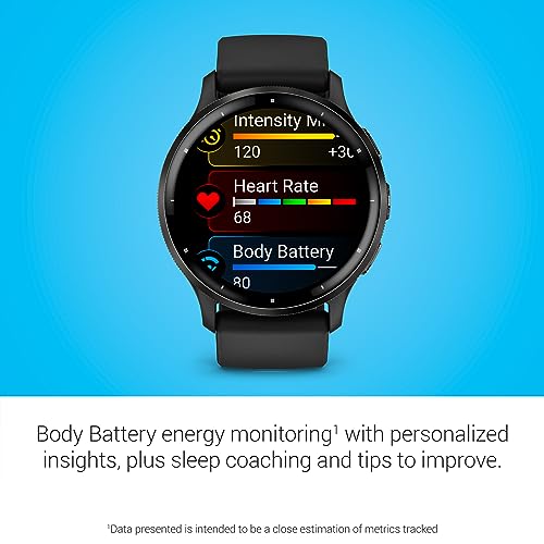 Garmin Venu 3, GPS Smartwatch with AMOLED Display, Black | Advanced Health and Fitness Features, Up to 14 Day Battery Life, Body Battery Energy Monitoring with Signature Power Bundle