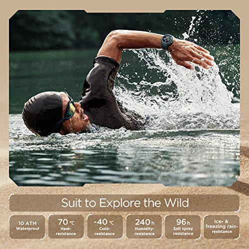 Amazfit T-Rex Pro Smart Watch 48mm, Rugged Military Certified, GPS, 18-Day Battery, Heart Rate & Sleep Monitoring, 10 ATM Water-Resistant, 100+ Sports Modes, for Android iPhone (Black)