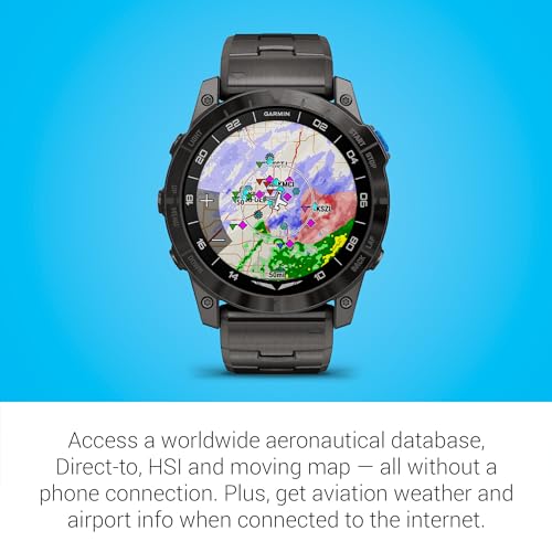 Garmin D2™ Mach 1 Pro, Aviator Smartwatch with GPS Moving Map, Aviation Weather, Health and Wellness Features, AMOLED Display, and Built-in Flashlight