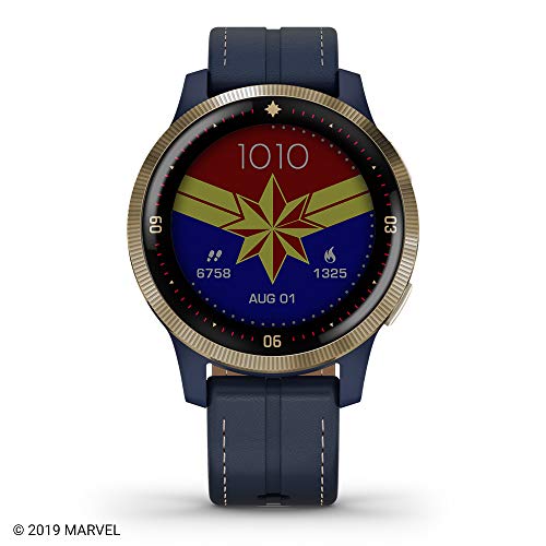 Garmin Legacy Hero Series, Marvel Captain Marvel Inspired Premium Smartwatch, Includes a Captain Marvel Inspired App Experience, Gold, 40mm (010-02172-41)