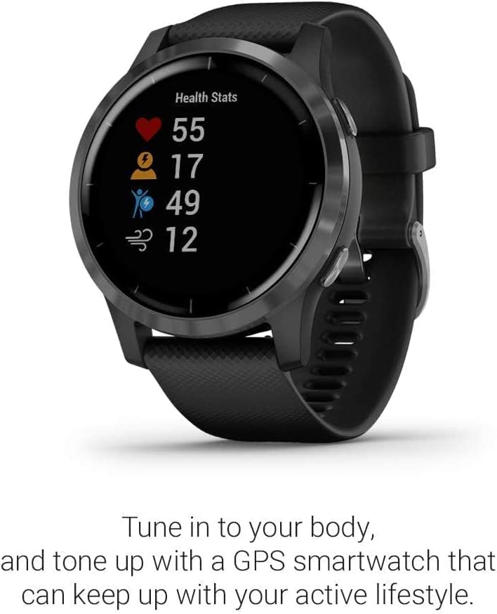 Garmin Vivoactive 4 GPS Fitness Smartwatch (Renewed) with Black Case and Slate Hardware