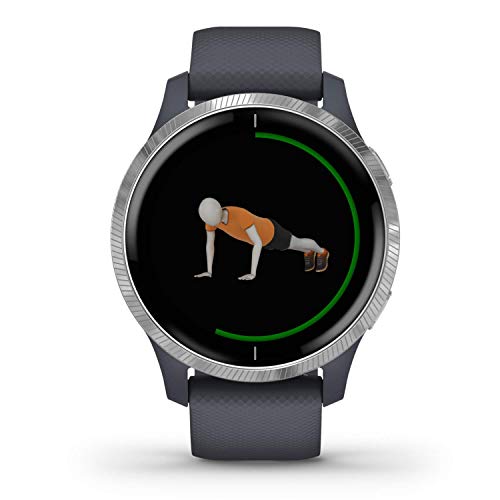 Garmin [ Renewed Venu, GPS Smartwatch with All-day Health and Fitness Features, Built in Music Storage, Blue Granite (Renewed)