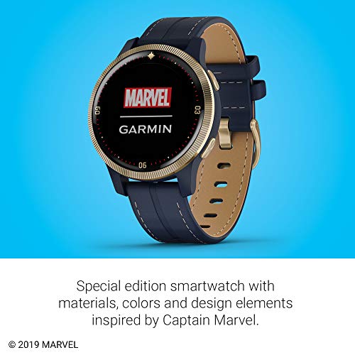 Garmin Legacy Hero Series, Marvel Captain Marvel Inspired Premium Smartwatch, Includes a Captain Marvel Inspired App Experience, Gold, 40mm (010-02172-41)