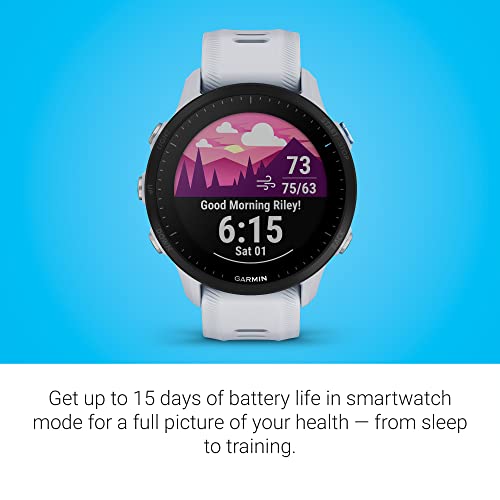 Garmin Forerunner® 955, GPS Running Smartwatch, Tailored to Triathletes, Long-Lasting Battery, Whitestone