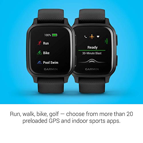 Garmin Venu Sq Music, GPS Smartwatch with Bright Touchscreen Display, Features Music and Up to 6 Days of Battery Life, Black (Renewed)
