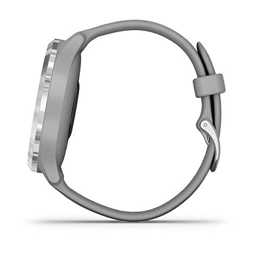 Garmin vivomove 3, Hybrid Smartwatch with Real Watch Hands and Hidden Touchscreen Display, Silver with Gray Case and Band