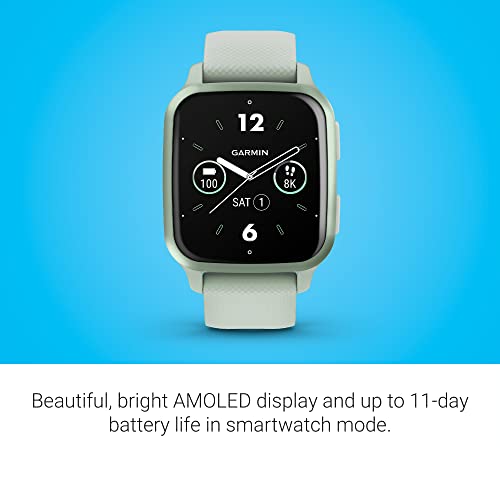 Garmin Venu® Sq 2 GPS Smartwatch, All-Day Health Monitoring, Long-Lasting Battery Life, AMOLED Display, Cool Mint