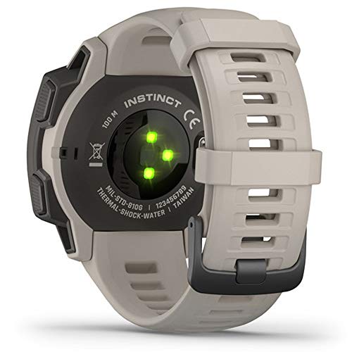 Garmin 010-02064-01 Instinct, Rugged Outdoor Watch with GPS, features Glonass and Galileo, Heart Rate Monitoring, 3-Axis Compass, Tundra