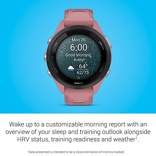 Garmin Forerunner 265S Running Smartwatch, Colorful AMOLED Display, Training Metrics and Recovery Insights, Light Pink and Powder Gray