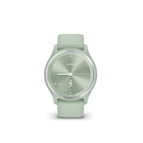 Garmin vivomove Sport, Hybrid Smartwatch, Health and Wellness Features, Touchscreen, Light Green