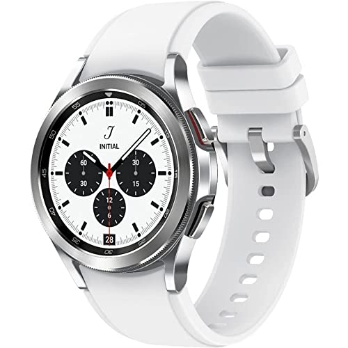 Samsung Galaxy Watch 4 Classic 42mm Smartwatch with ECG Monitor Tracker for Health Fitness Running Sleep Cycles GPS Fall Detection Bluetooth US Version, Silver (Renewed)