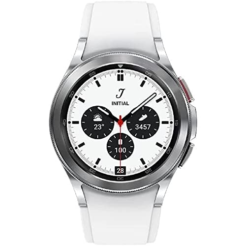 Samsung Galaxy Watch 4 Classic 42mm Smartwatch with ECG Monitor Tracker for Health Fitness Running Sleep Cycles GPS Fall Detection Bluetooth US Version, Silver (Renewed)