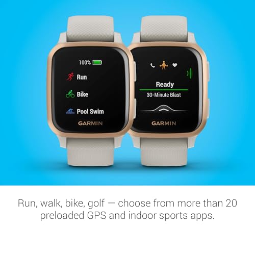 Garmin Venu Sq Music Edition GPS Smartwatch 33mm - Light Sand - 010-02426-01