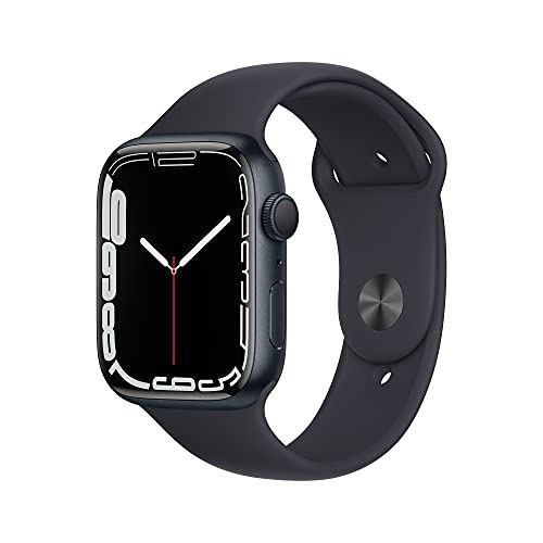 Apple Watch Series 7 [GPS 45mm] Smart Watch w/Midnight Aluminum Case with Midnight Sport Band. Fitness Tracker, Blood Oxygen & ECG Apps, Always-On Retina Display, Water Resistant