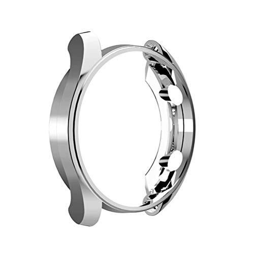 Compatible for Huawei Watch GT 2 42mm 46mm Smart Watch Screen Protector Case All Around Bumper Scratch Proof Waterproof Shockproof Protector Cover (Silver, 42mm)