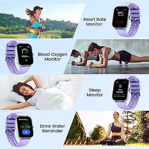 CanMixs Smart Watch for Android Phones iOS Waterproof Smart Watches for Women Men(Answer/Make Call) Sports Digital Watch Fitness Tracker Heart Rate Blood Oxygen Sleep Monitor Compatible Samsung iPhone