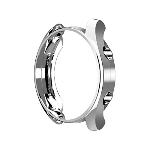 Compatible for Huawei Watch GT 2 42mm 46mm Smart Watch Screen Protector Case All Around Bumper Scratch Proof Waterproof Shockproof Protector Cover (Silver, 42mm)