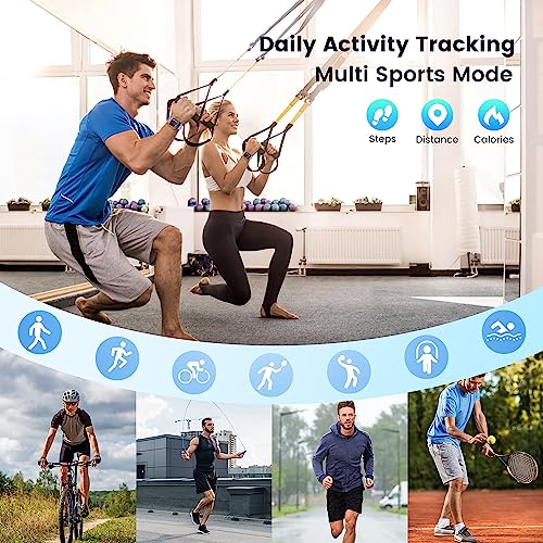 CanMixs Smart Watch for Android Phones iOS Waterproof Smart Watches for Women Men(Answer/Make Call) Sports Digital Watch Fitness Tracker Heart Rate Blood Oxygen Sleep Monitor Compatible Samsung iPhone