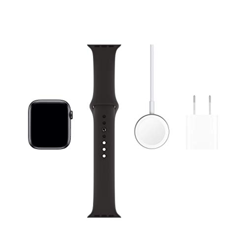 Apple Watch Series 5 (GPS + Cellular, 40MM) - Space Gray Aluminum Case with Black Sport Band (Renewed)