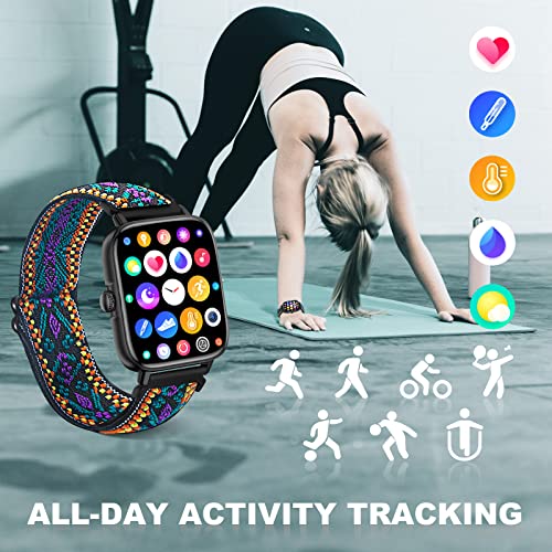 Choiknbo Smart Watch 1.7'' Full Touch Screen Call Answer/Dial Fitness Tracker Smartwatch for Android iOS IP67 Waterproof Fitness Watch Heart Rate Monitor Blood Oxygen Activity Trackers for Men Women