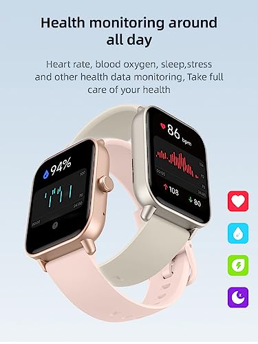 A-TGTGA Smart Watches for Men/Women with Answer/Make Call, Alexa Built in, 1.8" Touch Screen Fitness Tracker with 100 Sport Modes, IP68 Waterproof Watch for Android Phones and iPhone