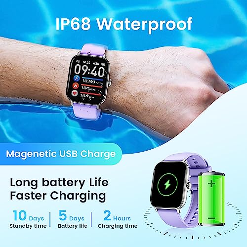 CanMixs Smart Watch for Android Phones iOS Waterproof Smart Watches for Women Men(Answer/Make Call) Sports Digital Watch Fitness Tracker Heart Rate Blood Oxygen Sleep Monitor Compatible Samsung iPhone