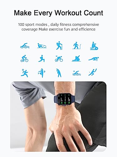 A-TGTGA Smart Watches for Men/Women with Answer/Make Call, Alexa Built in, 1.8" Touch Screen Fitness Tracker with 100 Sport Modes, IP68 Waterproof Watch for Android Phones and iPhone