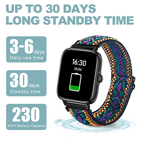 Choiknbo Smart Watch 1.7'' Full Touch Screen Call Answer/Dial Fitness Tracker Smartwatch for Android iOS IP67 Waterproof Fitness Watch Heart Rate Monitor Blood Oxygen Activity Trackers for Men Women