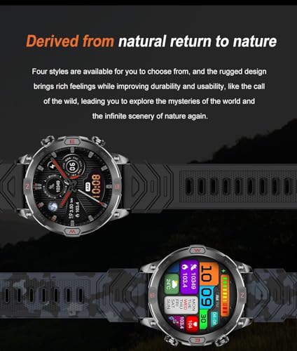 Smart Watch for Samsung Galaxy S24 Ultra - with LED Flashlight, 1.43" AMOLED Display, Outdoor Smartwatch with Compass/Altitude/Air Pressure, Waterproof Fitness Tracker Watch