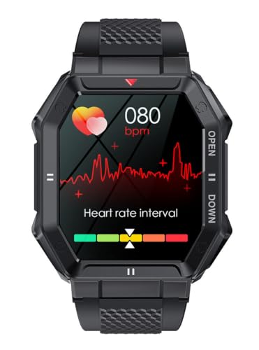 for Samsung Galaxy A14 5G Military Smart Watch for Men (Answer/Make Call), 1.85in HD Tactical Sports Rugged Smartwatch, Fitness Tracker Watch with Heart Rate Blood Pressure Sleep Monitor - Black