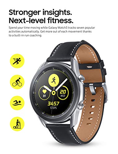 Samsung Galaxy Watch 3 (41mm, GPS, Bluetooth) Smart Watch with Advanced Health monitoring, Fitness Tracking , and Long lasting Battery - Mystic Silver (US Version)- (Renewed)