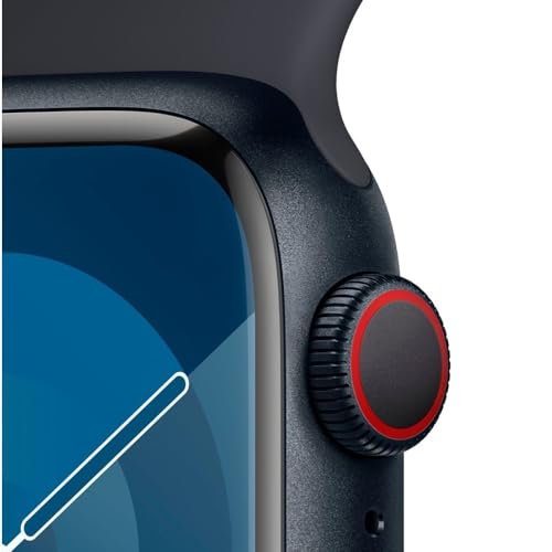 Apple Watch Series 9 [GPS + Cellular 41mm] Smartwatch with Midnight Aluminum Case with Midnight Sport Band S/M. Fitness Tracker, Blood Oxygen & ECG Apps, Always-On Retina Display (Renewed)