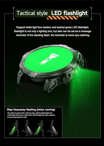 Smart Watch for Samsung Galaxy S24 Ultra - with LED Flashlight, 1.43" AMOLED Display, Outdoor Smartwatch with Compass/Altitude/Air Pressure, Waterproof Fitness Tracker Watch