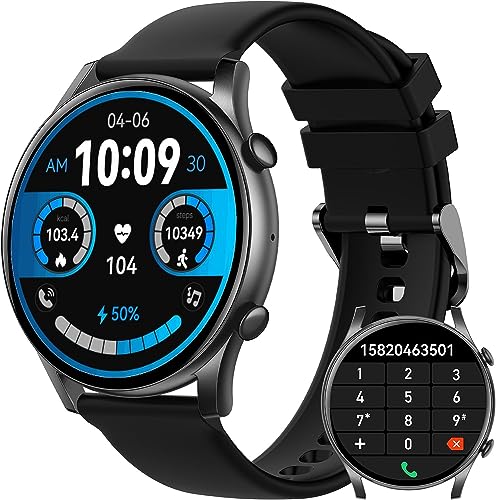 EIGIIS Smart Watches for Men Women 1.43” Big Screen AMOLED Always On Display Fitness Tracker with Heart Rate Sleep Monitor 100+ Sports Modes Full Touchscreen Smartwatch Compatible with iOS Android
