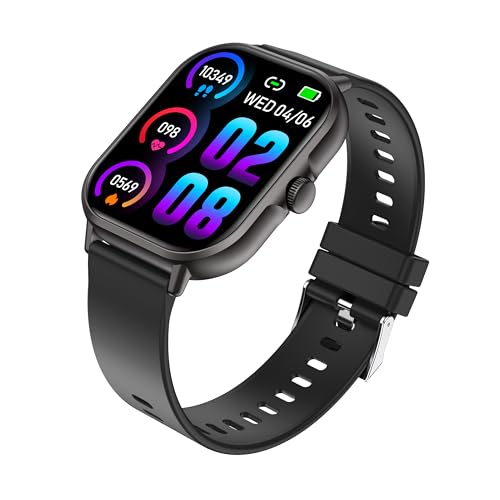 Smart Watch(Answer/Make Call),2.01" Smartwatch for Women men IP67 Waterproof, 100+ Sport Modes Fitness Tracker watch, Heart Rate Sleep Monitor, pedometer, Smart Watches for Android& iOS (Black)