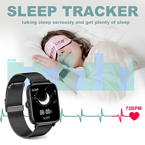 Choiknbo Smart Watch 1.7'' Full Touch Screen Call Answer/Dial Fitness Tracker Smartwatch for Android iOS IP67 Waterproof Fitness Watch Heart Rate Monitor Blood Oxygen Activity Trackers for Men Women