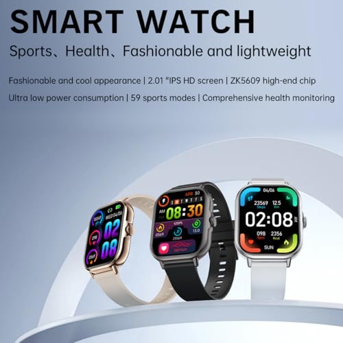 Smart Watch(Answer/Make Call),2.01" Smartwatch for Women men IP67 Waterproof, 100+ Sport Modes Fitness Tracker watch, Heart Rate Sleep Monitor, pedometer, Smart Watches for Android& iOS (Black)