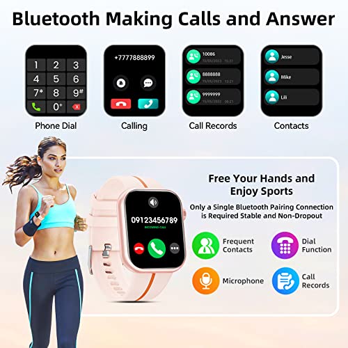 Smart Watch for Men Women (Answer/Make Call) 1.85" HD Screen Activity Fitness Tracker with 100+ Sport Modes, Heart Rate Sleep Monitor Pedometer IP67 Waterproof Smart Watches for iPhone Android