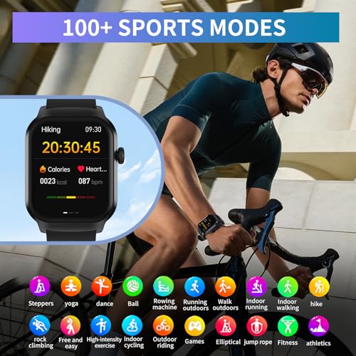 Smart Watch for Men (Answer/Make Call), 2.01" HD Touch Screen Fitness Tracker with Heart Rate Blood Pressure SpO2 Monitor, IP67 Waterproof, 100+Sport Mode Smart Watch for Android iOS Phones