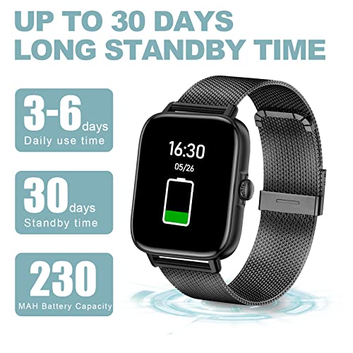 Choiknbo Smart Watch 1.7'' Full Touch Screen Call Answer/Dial Fitness Tracker Smartwatch for Android iOS IP67 Waterproof Fitness Watch Heart Rate Monitor Blood Oxygen Activity Trackers for Men Women