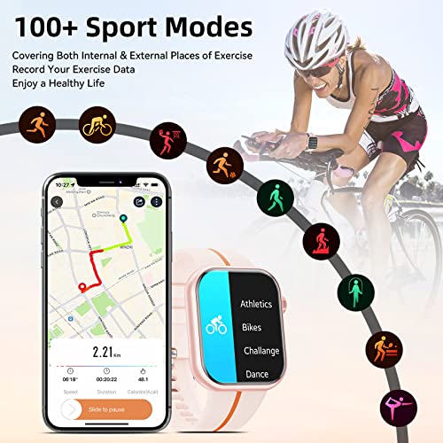 Smart Watch for Men Women (Answer/Make Call) 1.85" HD Screen Activity Fitness Tracker with 100+ Sport Modes, Heart Rate Sleep Monitor Pedometer IP67 Waterproof Smart Watches for iPhone Android