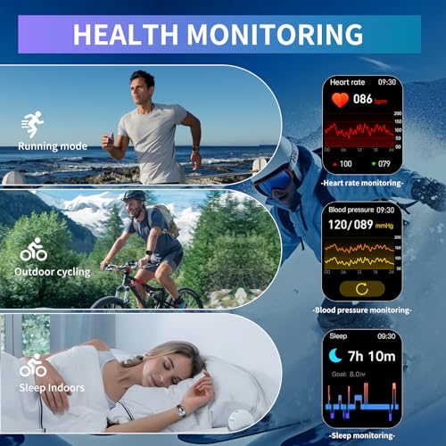 Smart Watch for Men (Answer/Make Call), 2.01" HD Touch Screen Fitness Tracker with Heart Rate Blood Pressure SpO2 Monitor, IP67 Waterproof, 100+Sport Mode Smart Watch for Android iOS Phones