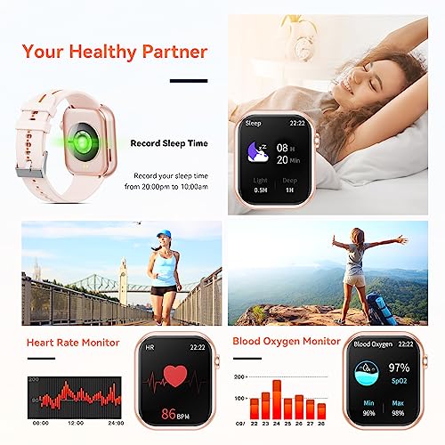 Smart Watch for Men Women (Answer/Make Call) 1.85" HD Screen Activity Fitness Tracker with 100+ Sport Modes, Heart Rate Sleep Monitor Pedometer IP67 Waterproof Smart Watches for iPhone Android