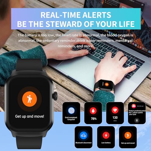 Smart Watch for Men (Answer/Make Call), 2.01" HD Touch Screen Fitness Tracker with Heart Rate Blood Pressure SpO2 Monitor, IP67 Waterproof, 100+Sport Mode Smart Watch for Android iOS Phones