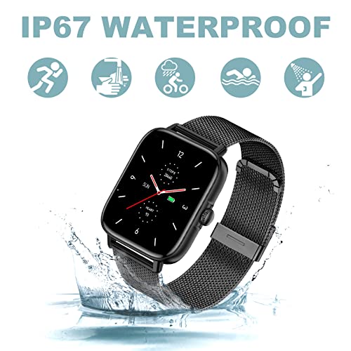 Choiknbo Smart Watch 1.7'' Full Touch Screen Call Answer/Dial Fitness Tracker Smartwatch for Android iOS IP67 Waterproof Fitness Watch Heart Rate Monitor Blood Oxygen Activity Trackers for Men Women