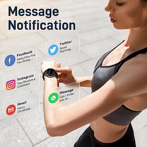 EIGIIS Smart Watches for Men Women 1.43” Big Screen AMOLED Always On Display Fitness Tracker with Heart Rate Sleep Monitor 100+ Sports Modes Full Touchscreen Smartwatch Compatible with iOS Android