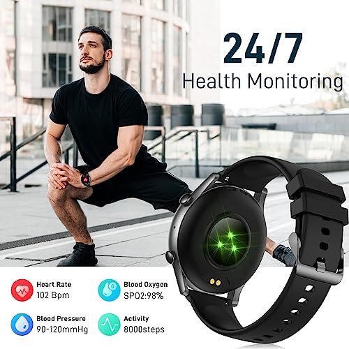 EIGIIS Smart Watches for Men Women 1.43” Big Screen AMOLED Always On Display Fitness Tracker with Heart Rate Sleep Monitor 100+ Sports Modes Full Touchscreen Smartwatch Compatible with iOS Android