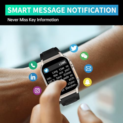 Smart Watch(Answer/Make Call), 2.01" Smartwatch for Men Women, IP67 Waterproof, 100+ Sport Modes Fitness Tracker, Heart Rate Sleep Monitor, AI Voice, Smart Watches for Android iOS Phones